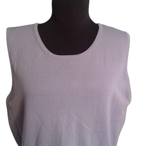 Coldwater Creek Size L Tank Top Womens Lavender Sleeveless Rayon Nylon Knit - Picture 2 of 6